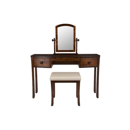 Broughton – Dark Dressing Table Mirror & Stool Set