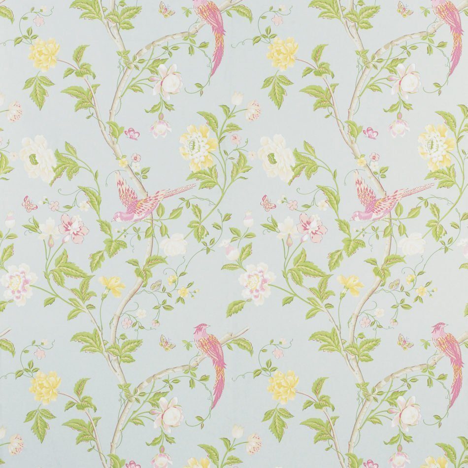 Summer Palace Duck Egg Floral Wallpaper Laura Ashley