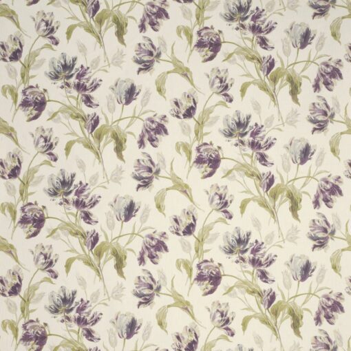 Gosford Plum Floral Linen/Cotton Fabric