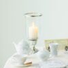 Curved Glass and Metal Hurricane Lamp