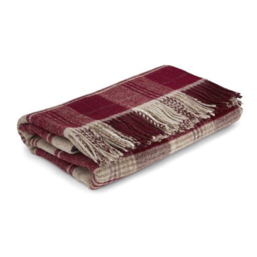 Cranbourne Cranberry Wool Throw