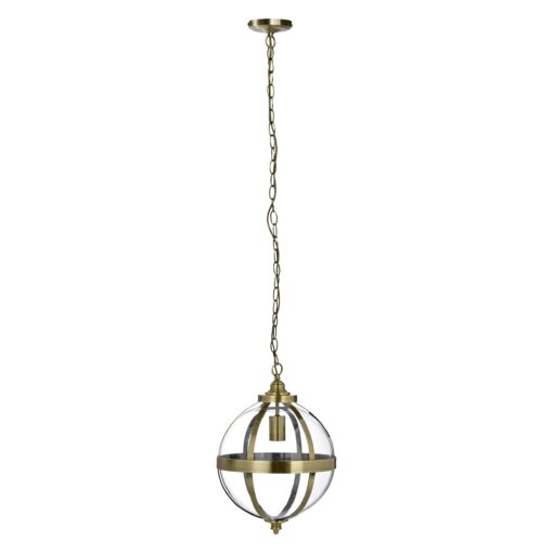 Odiham Antique Brass Sphere Pendant Light