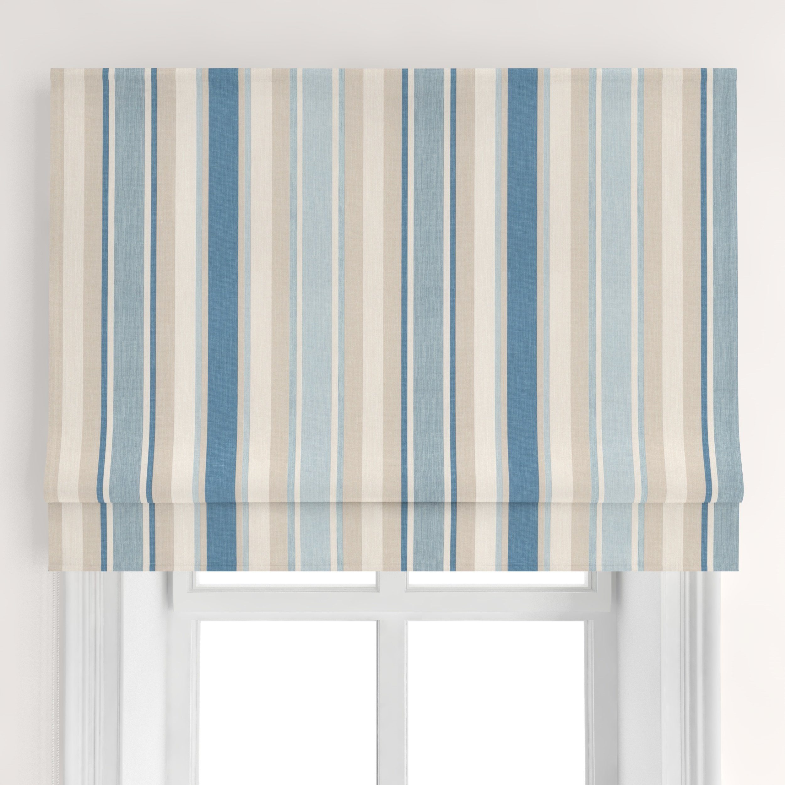 Awning Stripe Seaspray Cotton/Linen Fabric Laura Ashley