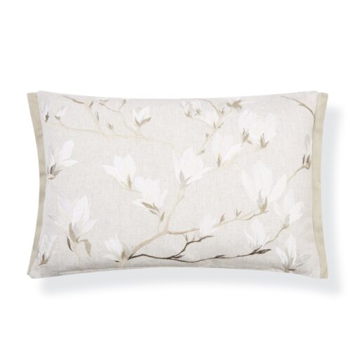 Magnolia Grove Embroidered Natural Cushion