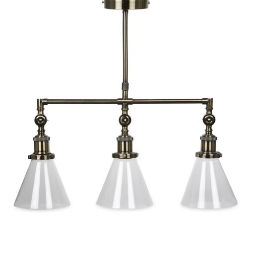 Isaac Bar Semi Flush Brass Pendant 3 Arm