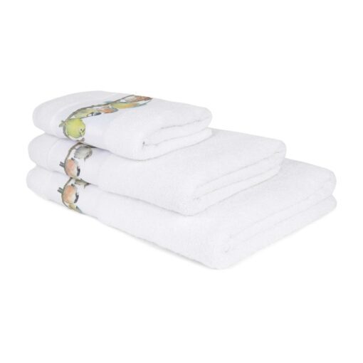 hvite håndklær med bord