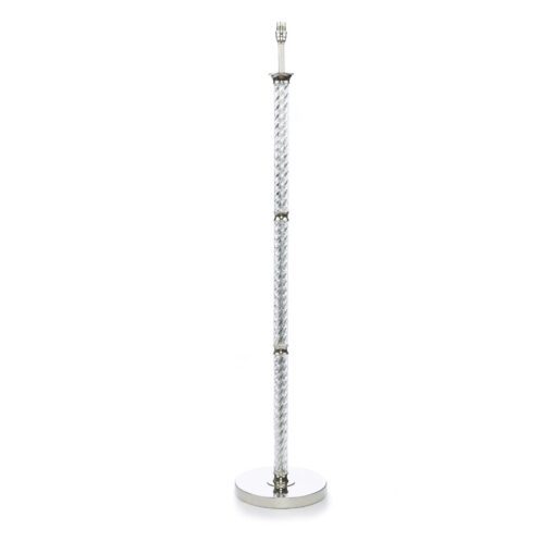 Elegant stålampe i vridd glass og krom