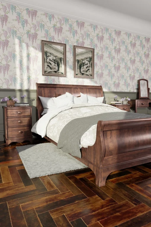 Broughton sleigh bed, sengeramme