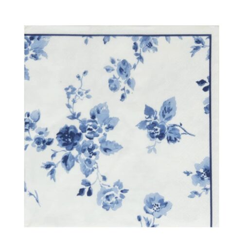 China rose, servietter med hvitt og blått mønster